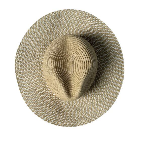A New‎ Day Wide Brim Straw Sun Hat in Natural and White, One Size - Picture 3 of 7